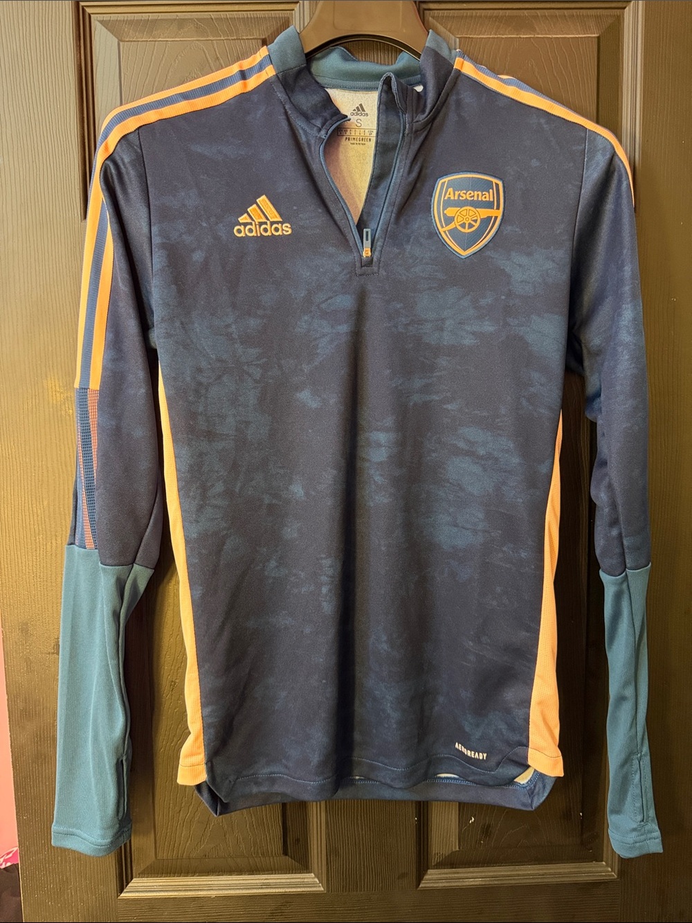 adidas Navy and Orange Arsenal Training Pullover